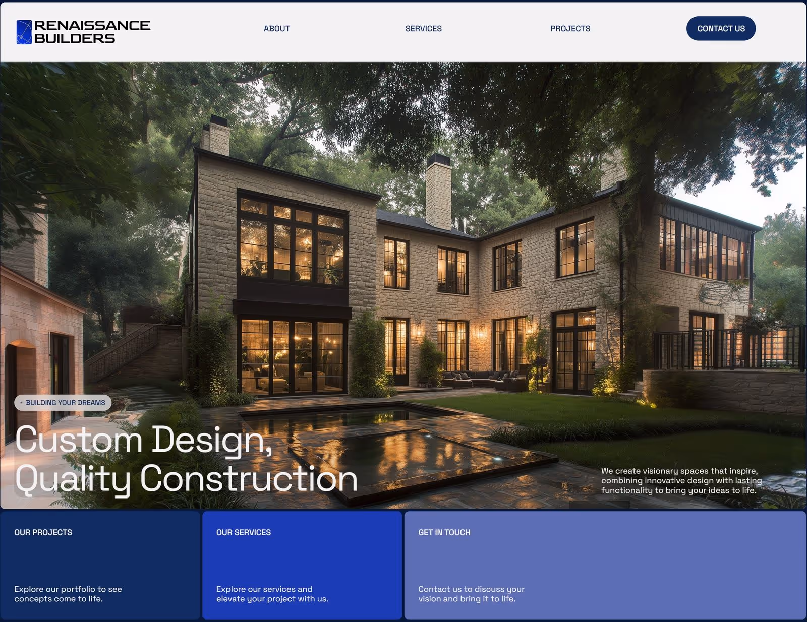 A screenshot of the homepage of a website that had a UI update.