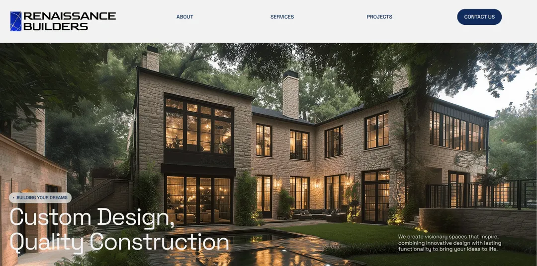 The hero section from the newly designed rbihouston.com website.
